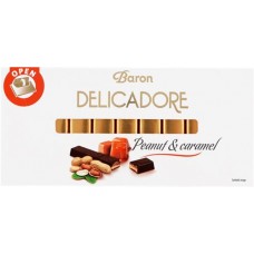 Шоколад темный DELICADORE с карамельной начинкой и кусочками арахиса, 200г в магазинах Лента