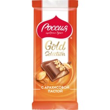 Шоколад молочный РОССИЯ ЩЕДРАЯ ДУША Gold Selection с арахисовой пастой, 85г в магазинах Лента