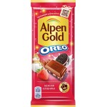 Шоколад молочный ALPEN GOLD Нежная клубника с клубничной начинкой и кусочками печенья Орео, 90г Шоколад молочный ALPEN GOLD Нежная клубника с клубничной начинкой и кусочками печенья Орео, 90г