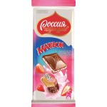 Шоколад молочный РОССИЯ ЩЕДРАЯ ДУША Maxibon sandwich with strawberry taste с двухслойной начинкой со вкусом клубники и печеньем, 80г