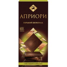 Шоколад горький АПРИОРИ с фисташкой и миндалем, 100г в магазинах Лента