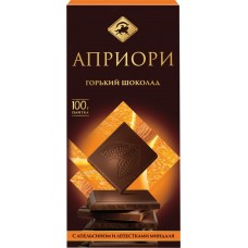 Шоколад горький АПРИОРИ с апельсином и лепестками миндаля, 100г в магазинах Лента