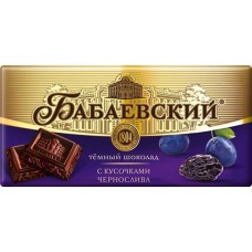 Шоколад БАБАЕВСКИЙ Темный с кусочками чернослива, 90г в магазинах Лента