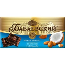 Шоколад БАБАЕВСКИЙ Темный с миндалем и кокосом, 90г в магазинах Лента