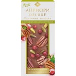 Шоколад молочный АПРИОРИ с фисташкой, пеканом, и брусникой, 100г