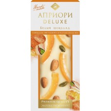 Шоколад белый АПРИОРИ с миндалем, фисташкой и цукатами апельсина, 100г в магазинах Лента