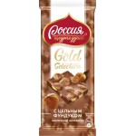 Шоколад молочный РОССИЯ ЩЕДРАЯ ДУША Gold Selection с цельным фундуком, 85г