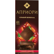 Шоколад горький АПРИОРИ с вишневыми кусочками и миндалем, 100г в магазинах Лента