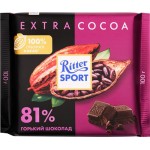 Шоколад горький RITTER SPORT 81% какао, 100г