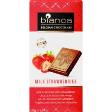 Шоколад молочный BIANCA с кусочками клубники, 100г в магазинах Лента