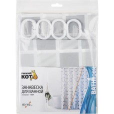 Штора для ванной РЫЖИЙ КОТ Peva 180х180см Арт. 008351 в магазинах Лента