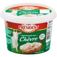 Сыр творожный из козьего молока PRESIDENT Chevre 60%, без змж, 140г в магазинах Лента