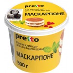 Сыр мягкий PRETTO Маскарпоне 80%, без змж, 500г