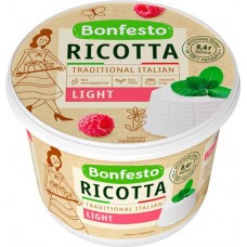 Сыр мягкий BONFESTO Рикотта 40%, без змж, 500г в магазинах Лента