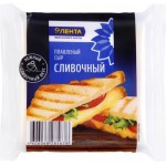 Сыр плавленый ЛЕНТА Сливочный, 45%, без змж, слайсы, 130г