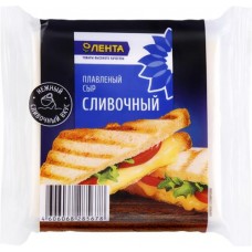 Сыр плавленый ЛЕНТА Сливочный, 45%, без змж, слайсы, 130г в магазинах Лента