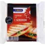 Сыр плавленый ЛЕНТА С беконом, 45%, без змж, слайсы, 130г