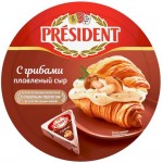 Сыр плавленый PRESIDENT с грибами 45%, без змж, 140г