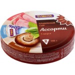 Сыр плавленый ЛЕНТА Ассорти Сливочный, грибы, ветчина 50%, без змж, 130г