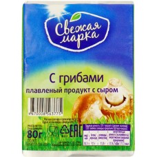 Продукт плавленый СВЕЖАЯ МАРКА С грибами с сыром 45%, с змж, 80г в магазинах Лента