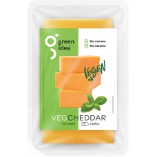 Продукт пищевой на основе крахмала GREEN IDEA со вкусом сыра Чеддар 24%, нарезка, 150г в магазинах Лента