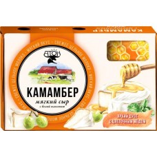 Сыр мягкий АТОН Камамбер с белой плесенью и медом 50–60%, без змж, 100г в магазинах Лента