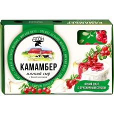 Сыр мягкий АТОН Камамбер с белой плесенью и брусничным соусом 50–60%, без змж, 100г в магазинах Лента