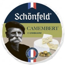 Сыр SCHONFELD Camembert с белой плесенью с оливками 45%, без змж, 125г в магазинах Лента