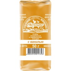 Сырок творожный глазированный СВИТЛОГОРЬЕ Ванильный в карамельной глазури 23%, без змж, 50г в магазинах Лента