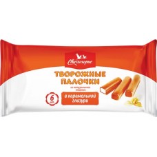 Палочки творожные глазированные СВИТЛОГОРЬЕ с ванилью в карамельной глазури 23%, без змж, 180г в магазинах Лента