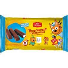 Палочки творожные глазированные СВИТЛОГОРЬЕ Три кота с ванилью 16%, без змж, палочки, 180г в магазинах Лента