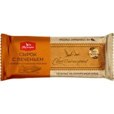 Сырок творожный глазированный СВИТЛОГОРЬЕ с вареным сгущенным молоком с кукурузным печеньем без глютена 23%, без змж, 50г в магазинах Лента