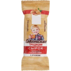 Сырок творожный глазированный СОВЕТСКИЕ ТРАДИЦИИ с арахисом 26%, без змж, 45г в магазинах Лента