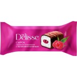 Сырок творожный глазированный DELISSE с малиновой начинкой 26%, без змж, 40г Сырок творожный глазированный DELISSE с малиновой начинкой 26%, без змж, 40г