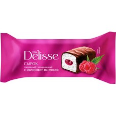 Сырок творожный глазированный DELISSE с малиновой начинкой 26%, без змж, 40г в магазинах Лента