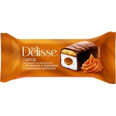 Сырок творожный глазированный DELISSE с вареной сгущенкой и печеньем 26%, без змж, 40г в магазинах Лента