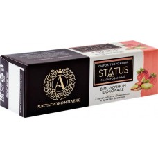 Сырок творожный глазированный А.РОСТАГРОКОМПЛЕКС Status Земляника, фисташки в молочном шоколаде 26%, без змж, 50г в магазинах Лента