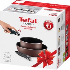 Набор посуды TEFAL Ingenio 3 предмета: ковш 20см, сковорода-вок 26см, съемная ручка в магазинах Лента