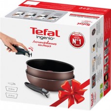 Набор посуды TEFAL Ingenio 3 предмета: сотейник 26см, сковорода-вок 26см, съемная ручка в магазинах Лента