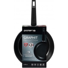 Сковорода POLARIS Graphit 28см, антипригарное покрытие, кованый алюминий, индукция в магазинах Лента