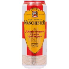 Напиток слабоалкогольный MANCHESTER Джин-тоник с соком грейпфрута, 7,2%, ж/б, 0.45л в магазинах Лента