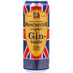 Напиток слабоалкогольный MANCHESTER Джин-тоник классический, 7,2%, ж/б, 0.45л