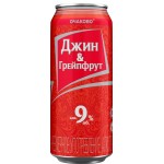 Напиток слабоалкогольный ОЧАКОВО Джин Грейпфрут газированный 9%, 0.45л