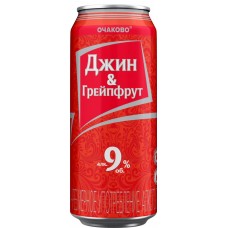 Напиток слабоалкогольный ОЧАКОВО Джин Грейпфрут газированный 9%, 0.45л в магазинах Лента