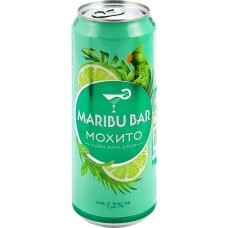 Напиток слабоалкогольный МАРИБУ БАР Мохито пастеризованный газированный 7,2%, 0.45л в магазинах Лента