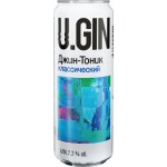 Напиток слабоалкогольный U.GIN Джин-тоник классический газированный 7,2%, 0.45л