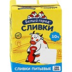 Сливки ультрапастеризованные БЕЛЫЙ ГОРОД 10%, без змж, 200г