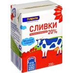 Сливки ЛЕНТА 20%, без змж, 200г