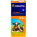 Сливки ЛЕНТА 33%, без змж, 200г