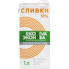 Сливки ультрапастеризованные ЭКОНИВА Professional Line 10%, без змж, 1000мл в магазинах Лента